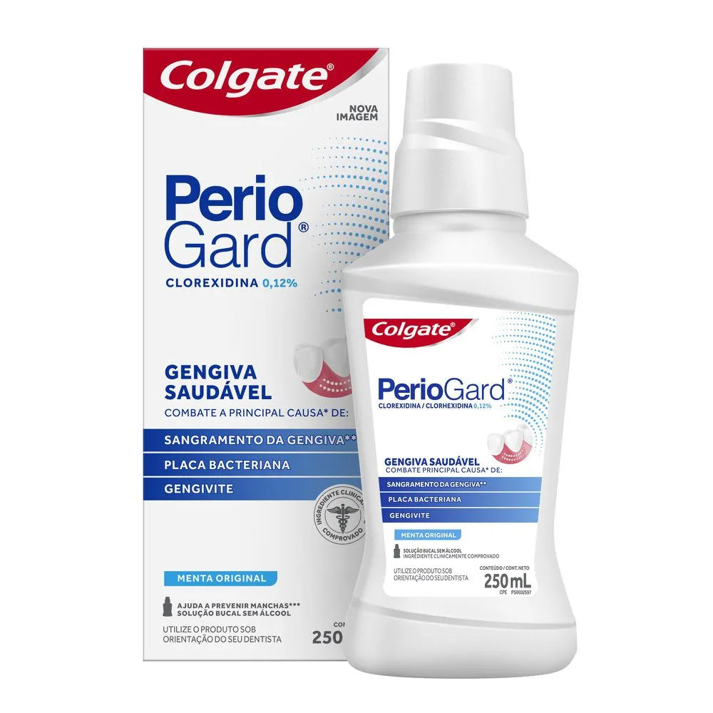Enxaguante Bucal Colgate PerioGard Menta Original Sem Álcool 250ml