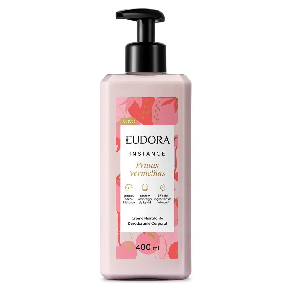 Creme Hidratante Corporal Eudora Instance Frutas Vermelhas 400ml