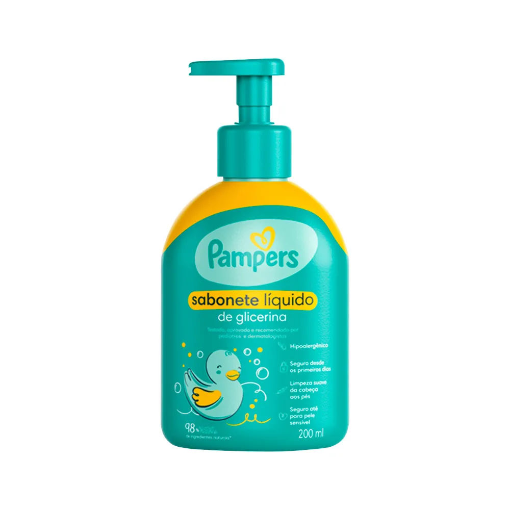 Sabonete líquido para o corpo Pampers glicerina 200ml