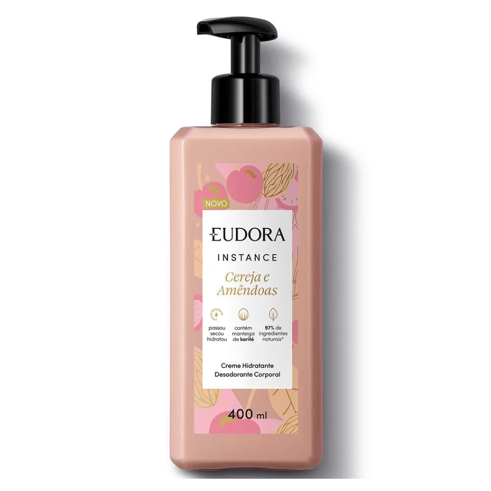 Creme Hidratante Corporal Eudora Instance Cereja E Amendoas 400ml