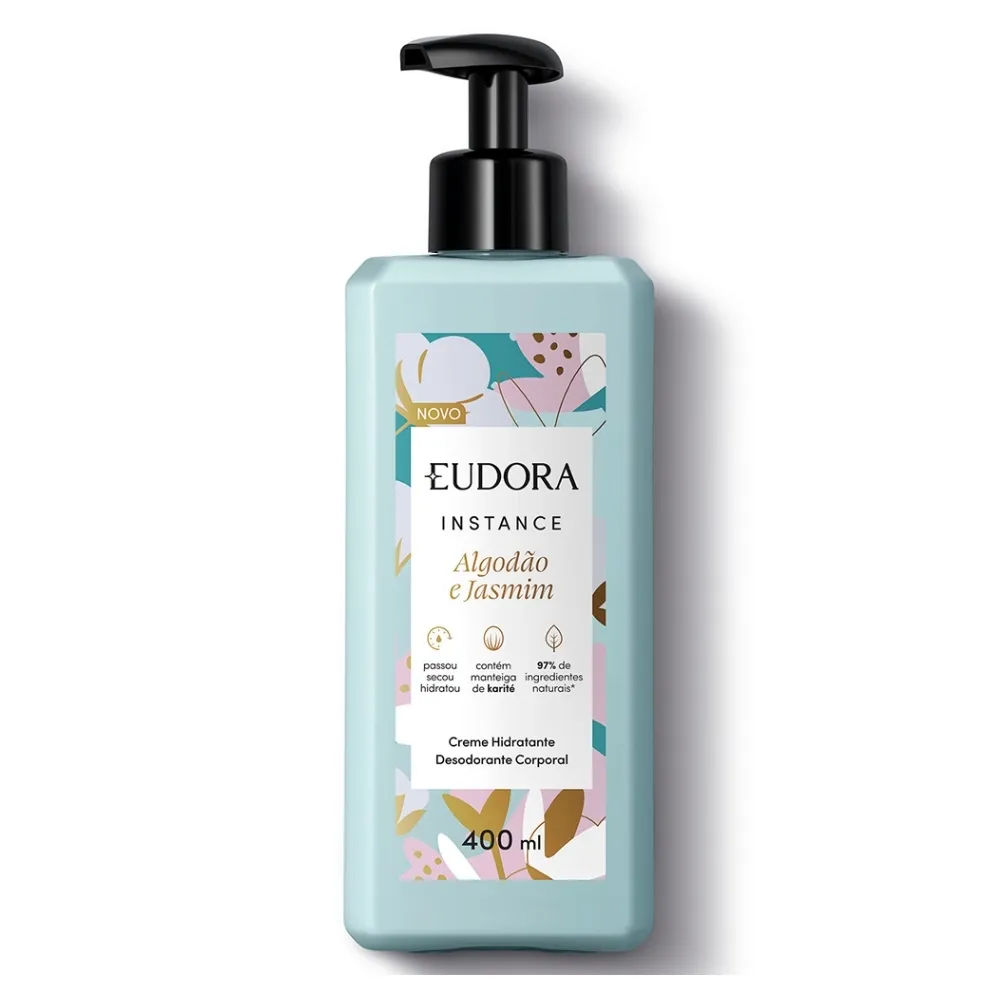 Creme Hidratante Corporal Eudora Instance Algodao E Jasmim 400ml