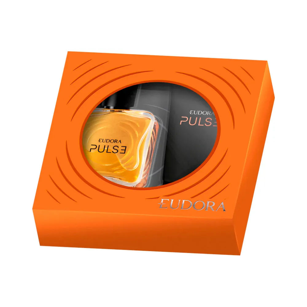 Deo Colonia Masculina Eudora Pulse 100ml+200gr Shower Gel 3 Em 1