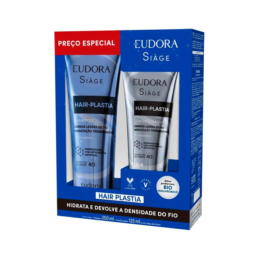 Kit Eudora Siàge Hair-Plastia Shampoo 250ml + Condicionador 125ml