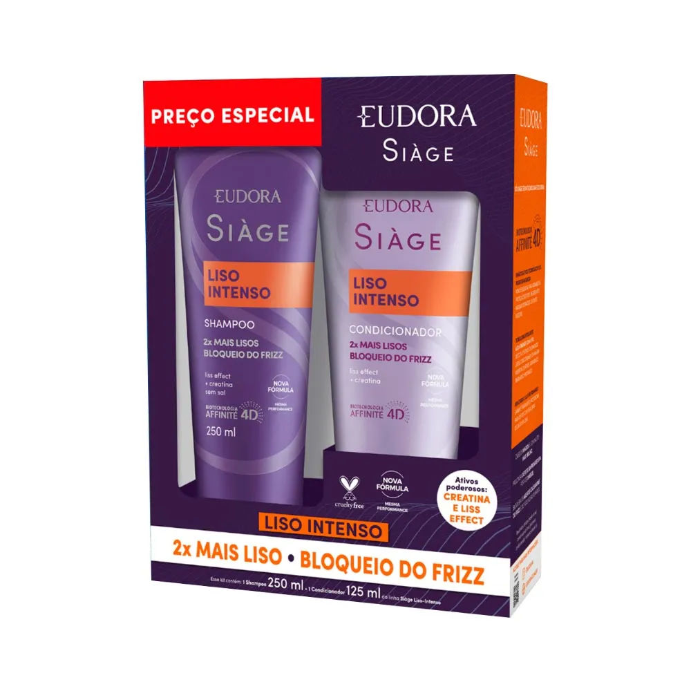 Kit Eudora Siàge Liso Intenso Shampoo 250ml + Condicionador 125ml