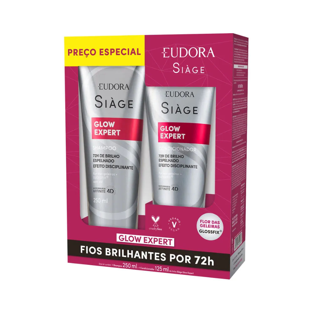 Kit Eudora Siàge Glow Expert Shampoo 250ml + Condicionador 125ml