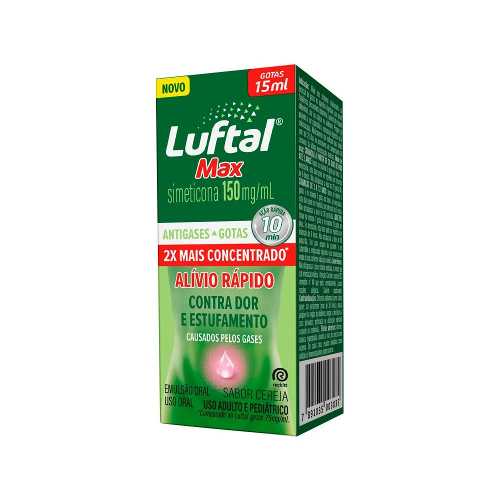 Luftal Max Gotas Simeticona Antigases 150mg/ml 15ml Cereja
