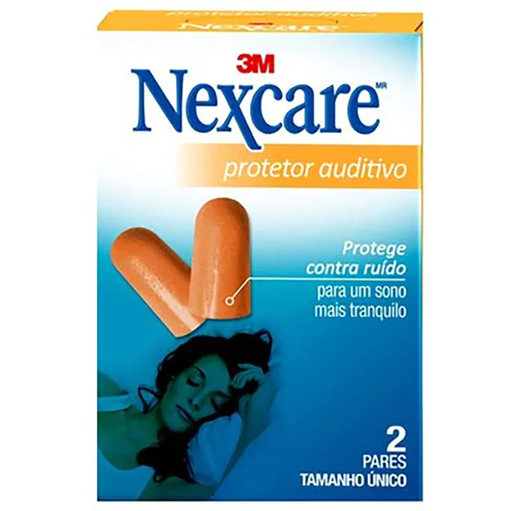 Protetor Auditivo 3M Nexcare Tamanho Único, Cor Laranja, Caixa com 2 pares