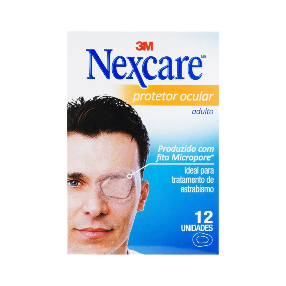 Protetor Ocular 3M Nexcare Adulto, Cor Bege, 12 Unidades