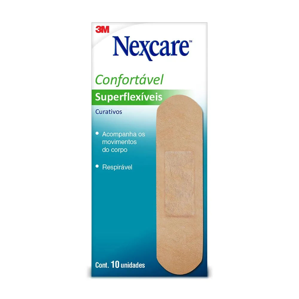Curativo 3M Nexcare Superflexíveis, 19mm x 72mm, 10 Unidades