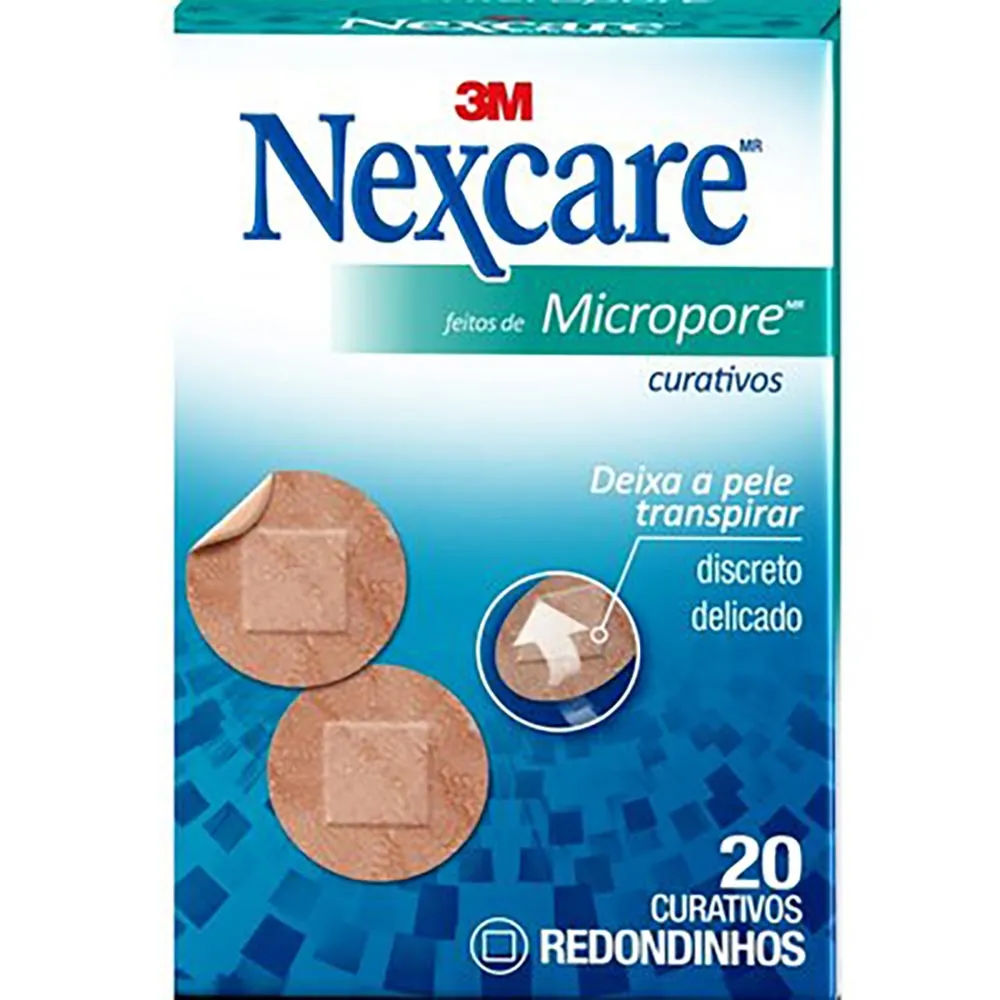 Curativo Redondo Micropore Nexcare 3M 20 unidades
