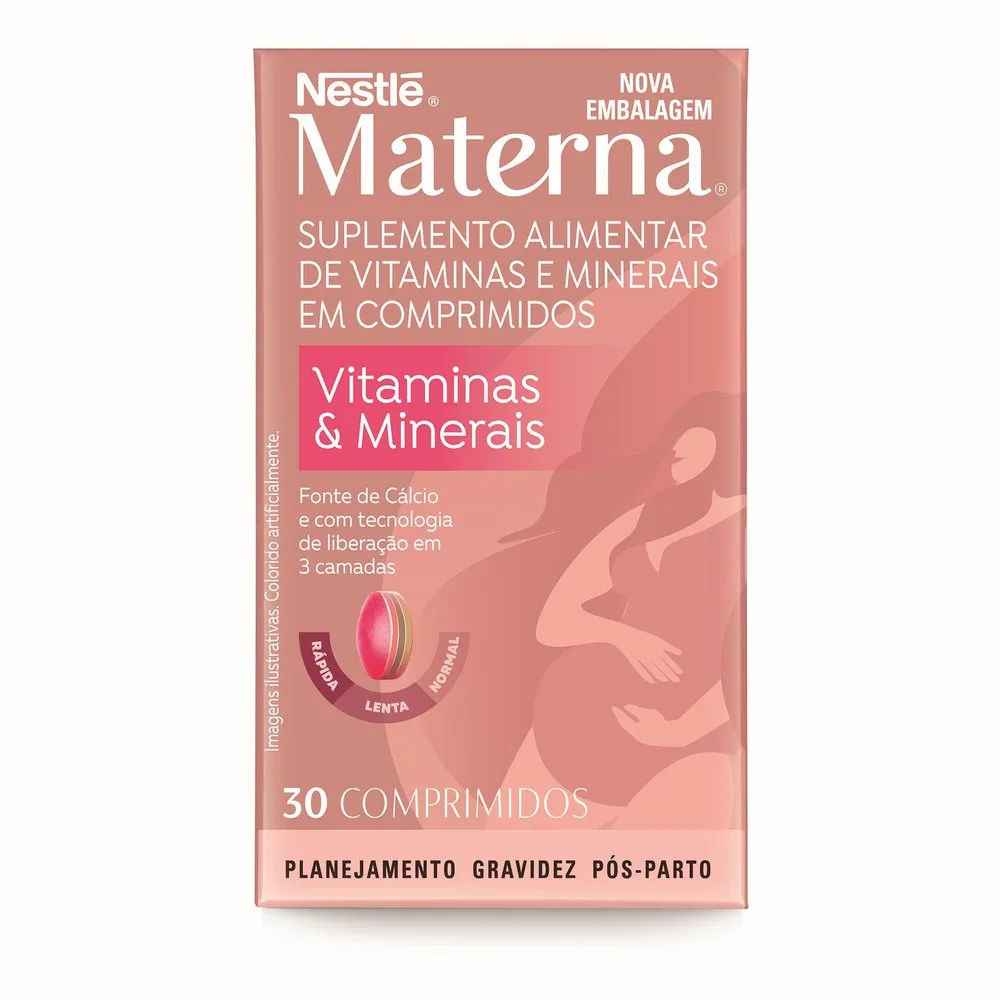 Suplemento alimentar Materna Vitaminas & Minerais 30 unidades