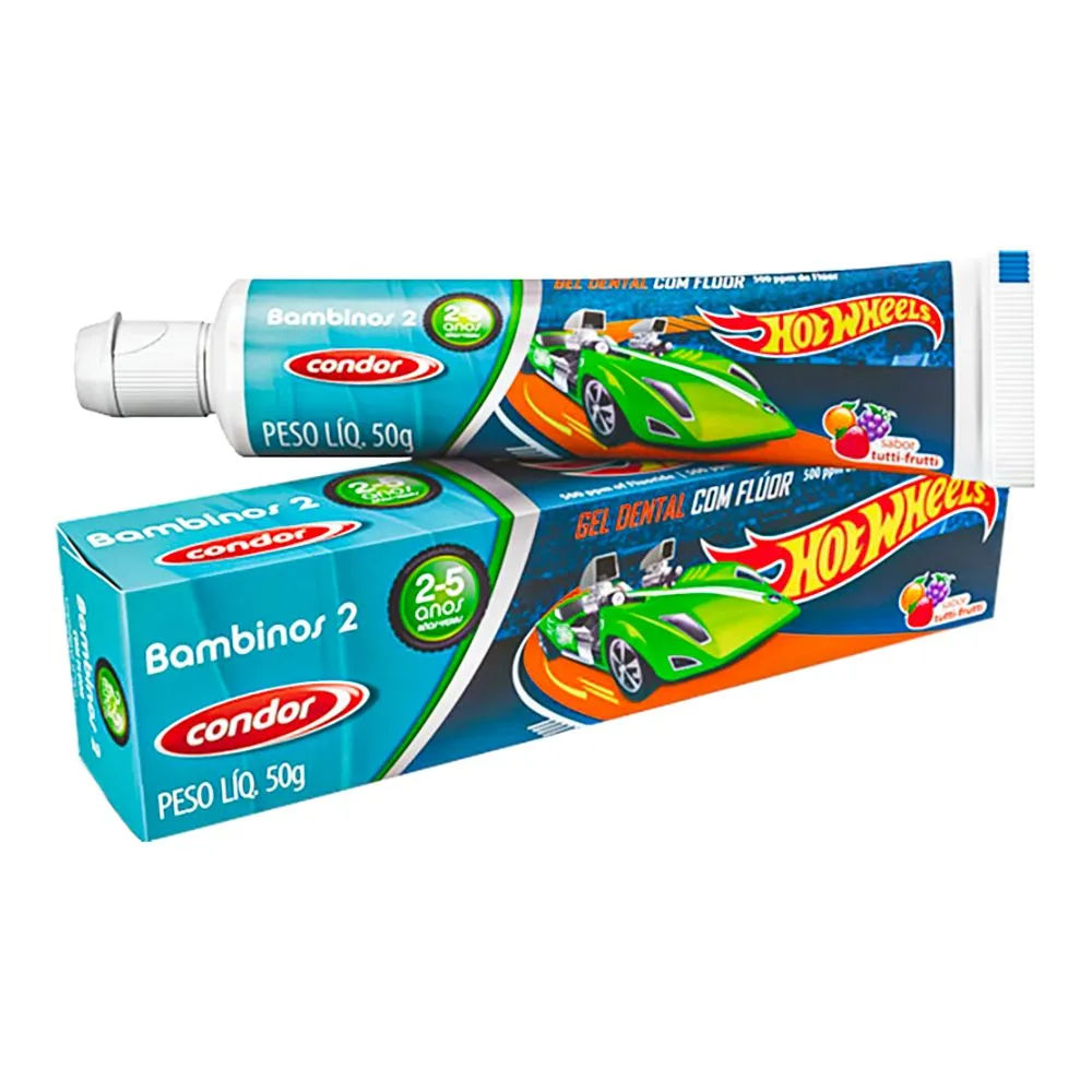 Gel Dental Condor Bambinos 2 Hot Wheels 50g