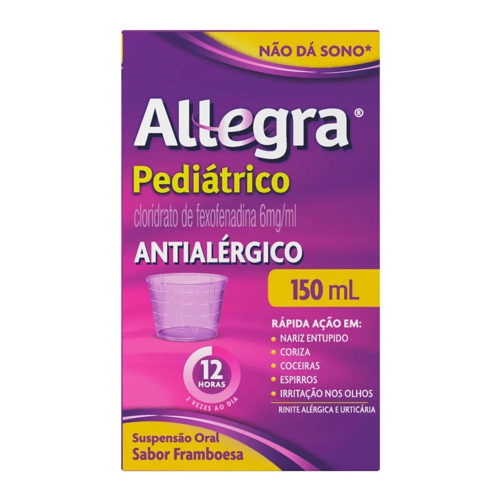 Allegra Pediátrico Fexofenadina 6mg/ml Suspensão 150ml com Copo Dosador Sanofi