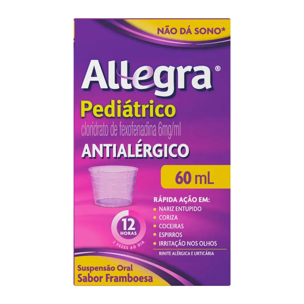 Allegra Pediátrico Fexofenadina 6mg/ml Suspensão 60ml com Copo Dosador Sanofi
