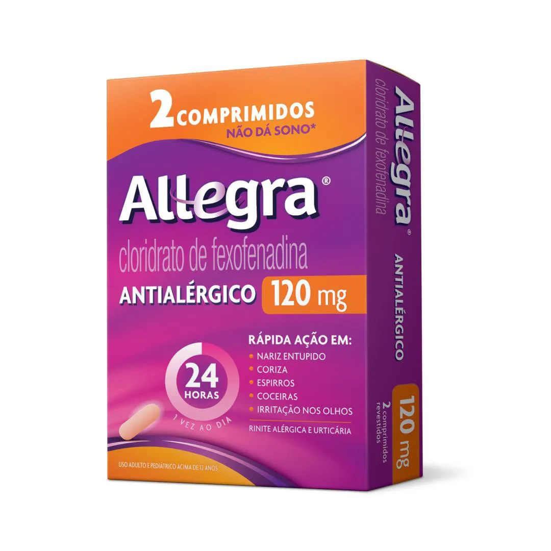 Allegra Fexofenadina 120mg 2 Comprimidos Sanofi