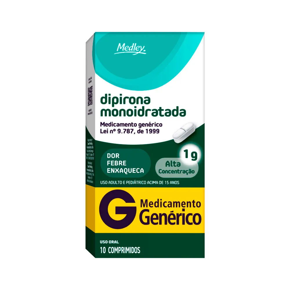 Dipirona 1g 10 Comprimidos Genérico Medley