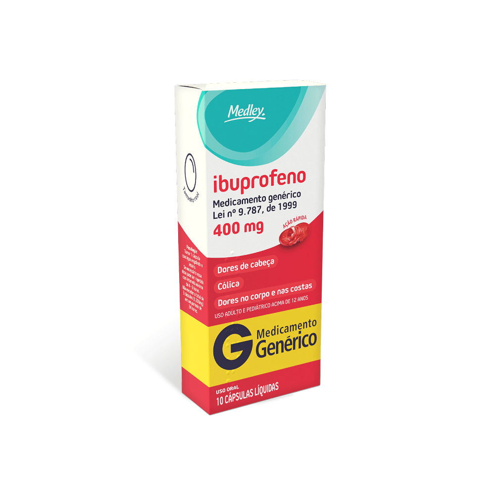 Ibuprofeno 400mg 10 Cápsulas Genérico Medley