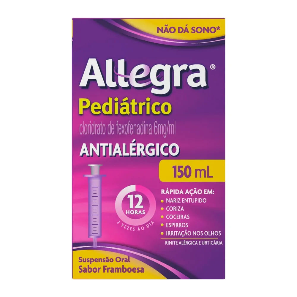Allegra Pediátrico Fexofenadina 6mg/ml Suspensão 150ml com Seringa Dosadora Sanofi