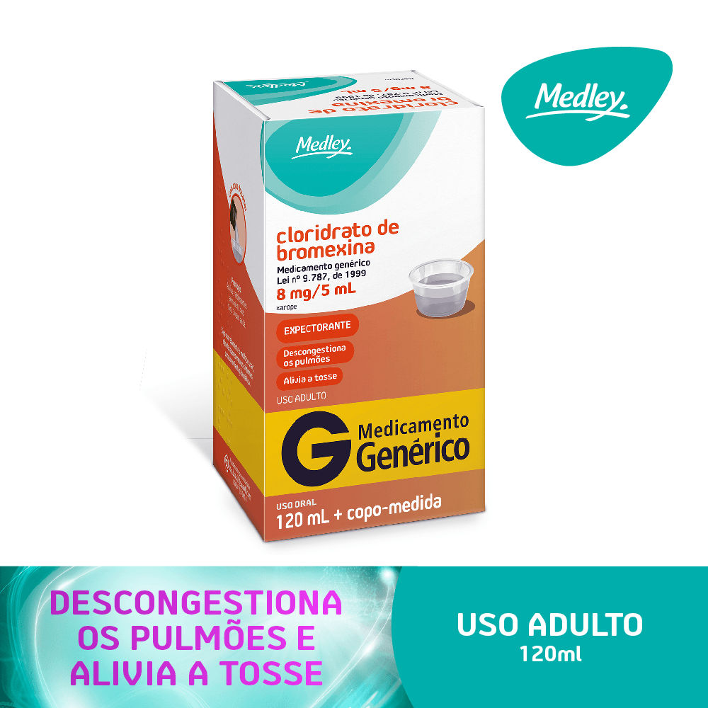 Bromexina Xarope 120ml Adulto Genérico Medley