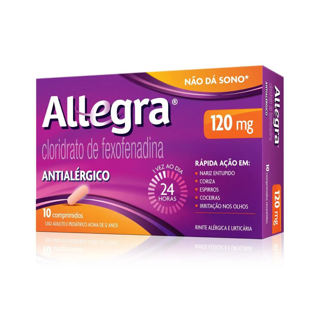 Allegra Fexofenadina 120mg 10 Comprimidos Sanofi