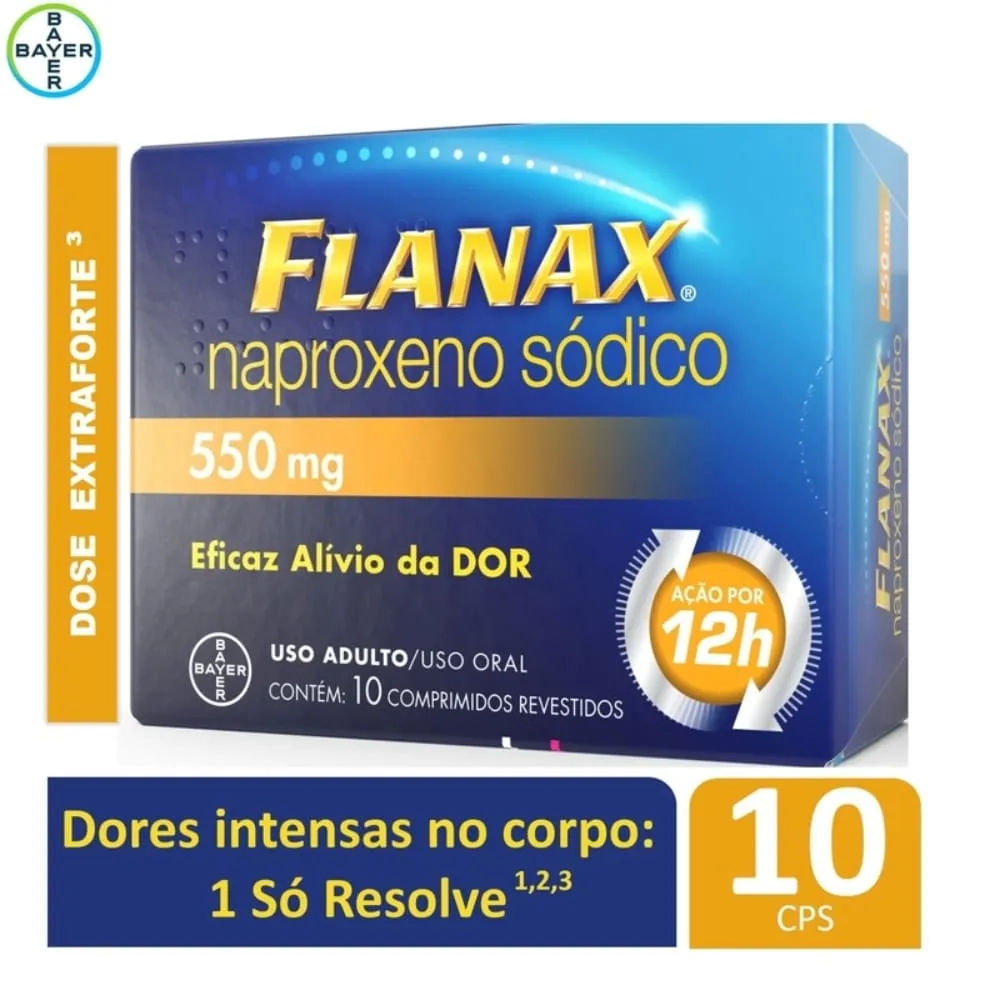 Flanax Naproxeno Sódico 550mg 10 Comprimidos Bayer