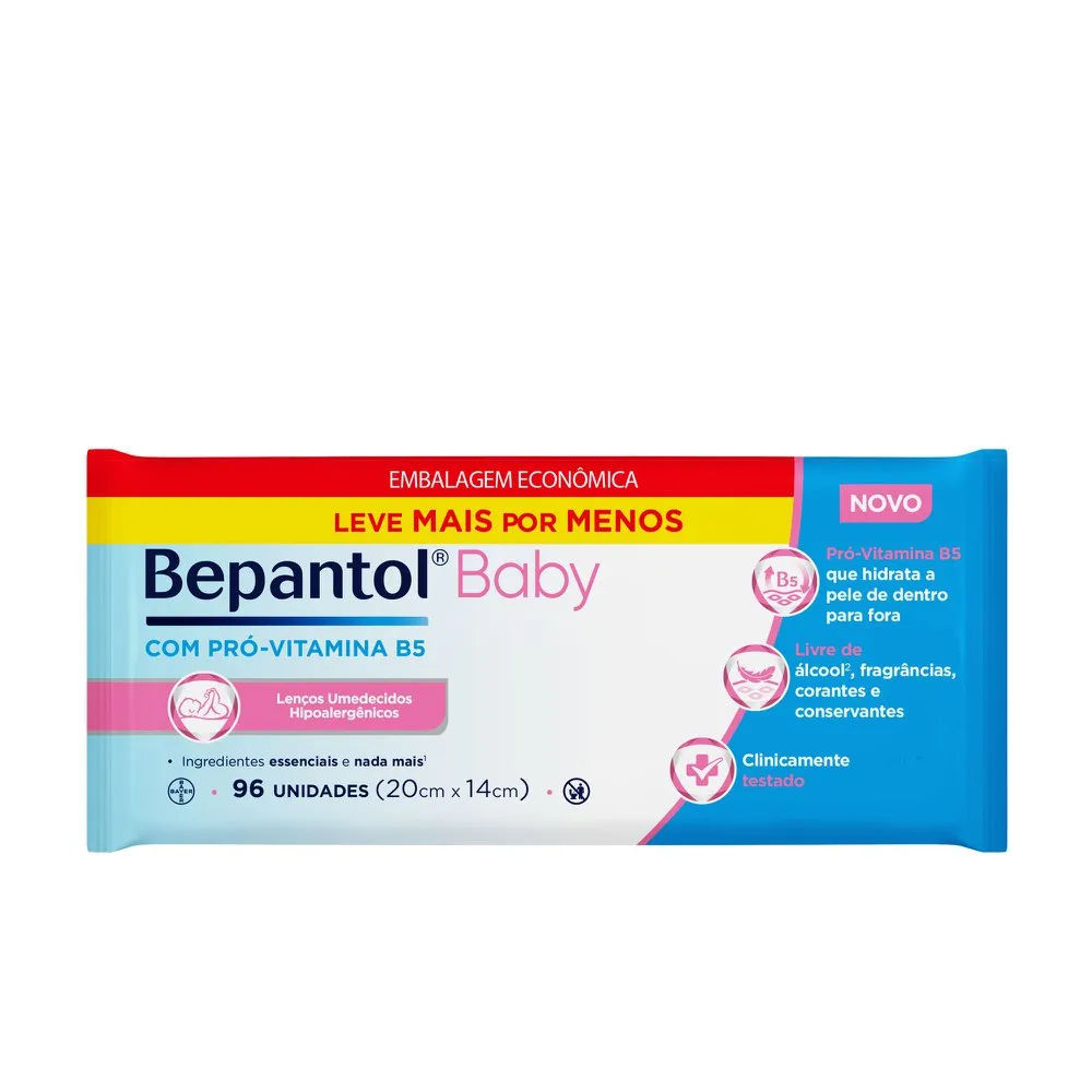 Kit Bepantol Baby Lenços Umedecidos Para Bebês Leve 96 Pague 80 Unidades