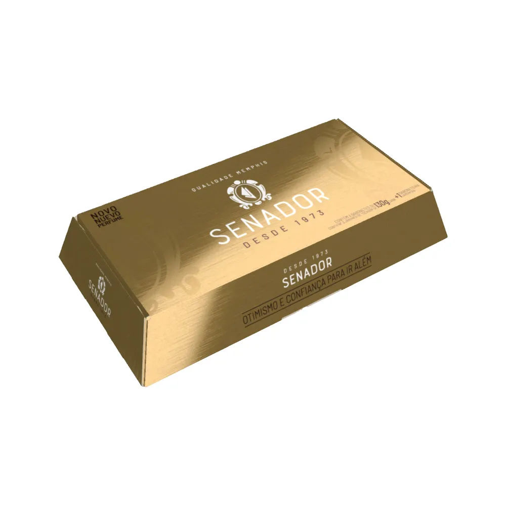 Kit Senador Gold 3 Sabonetes + Saboneteira