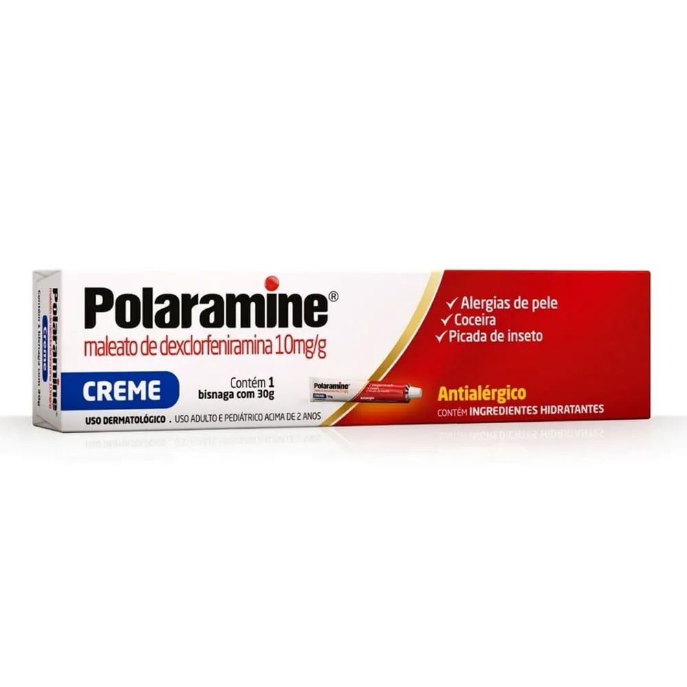 Antialérgico Polaramine Dexclorfeniramina 10mg/g Creme 30g