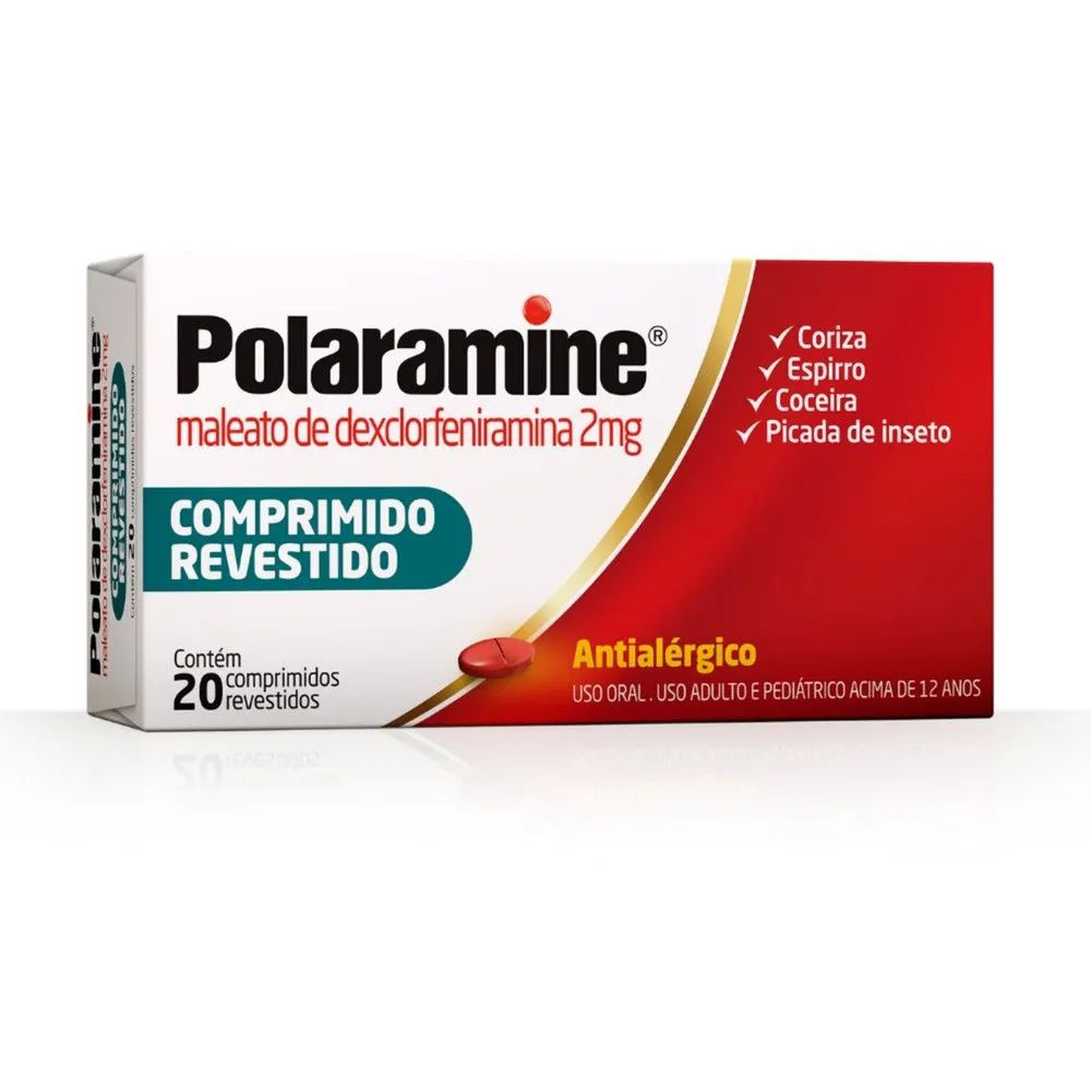 Antialérgico Polaramine Dexclorfeniramina 2mg 20 Comprimidos Hypera Pharma
