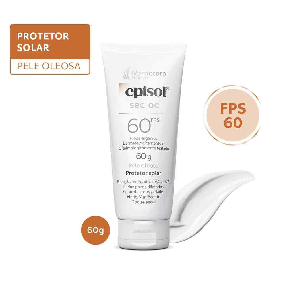 Protetor Solar Facial Episol Sec Ocidental FPS60 60g Mantecorp