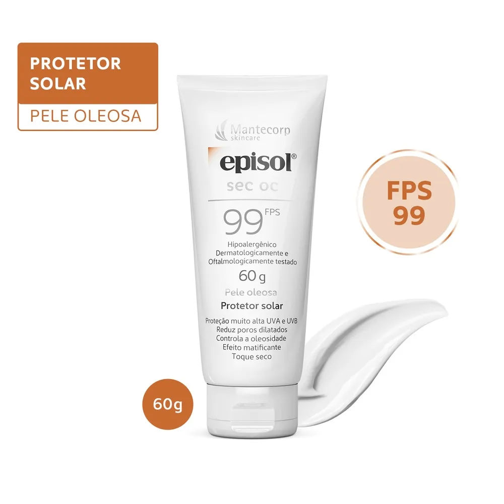 Protetor Solar Facial Episol Sec Ocidental FPS99 60g Mantecorp