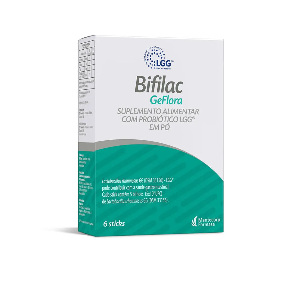 Suplemento Alimentar Probiótico Bifilac Geflora LGG 6 Sticks