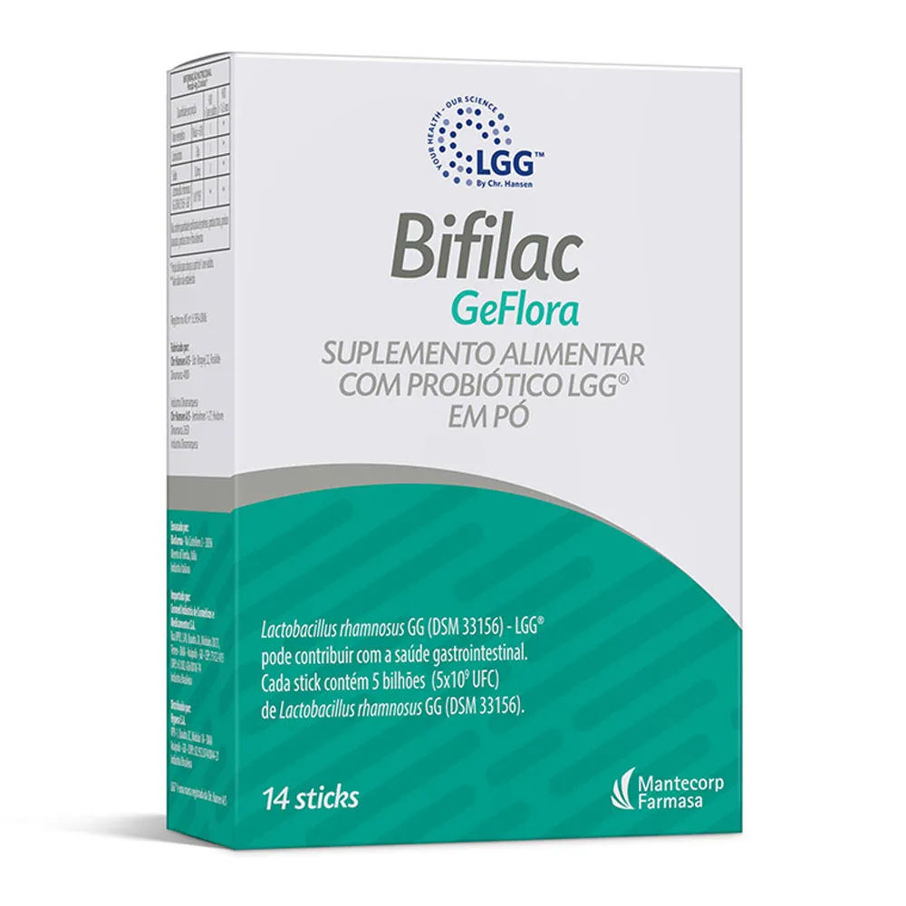 Suplemento Alimentar Probiótico Bifilac Geflora LGG em Pó 14 Sticks