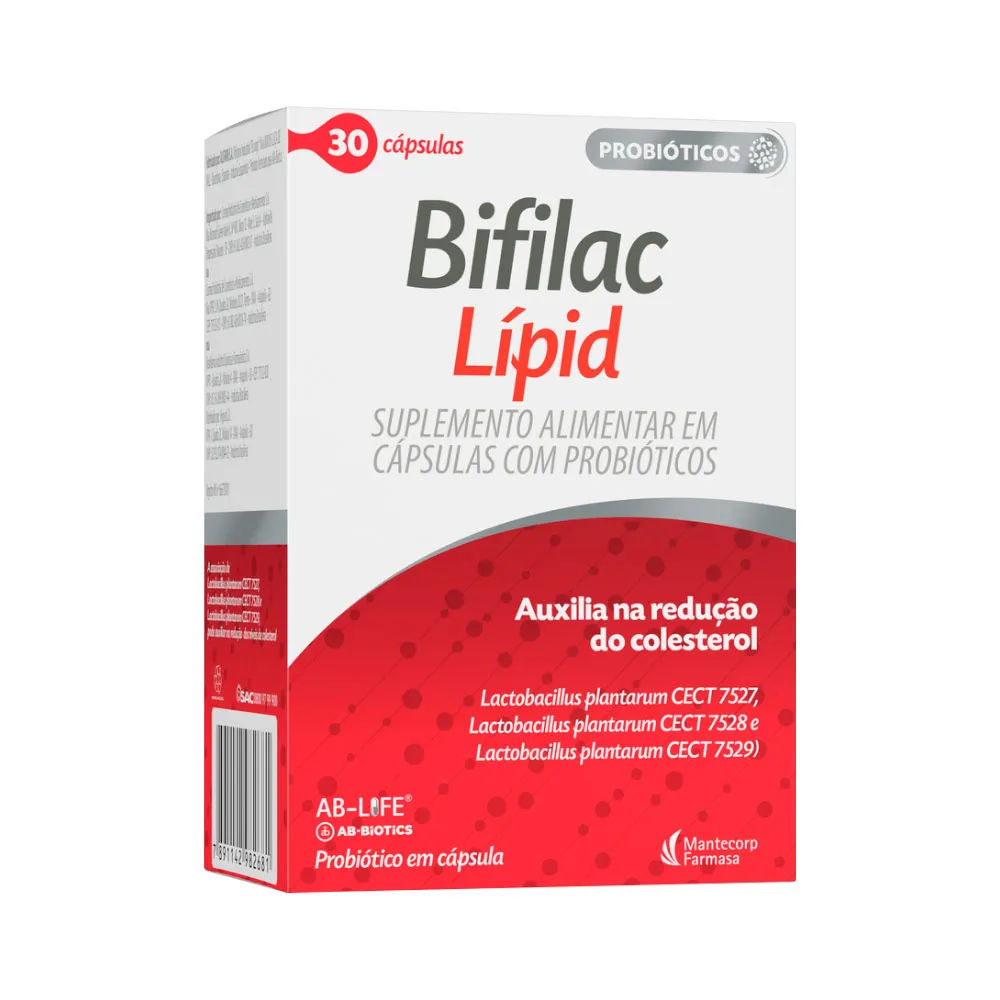Suplemento Alimentar Probiótico Bifilac Lípid 30 Cápsulas