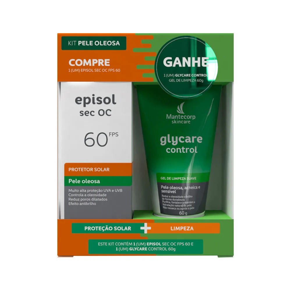 Kit Episol Sec Oc FPS60 60ml + Gycare Control 60g Mantecorp