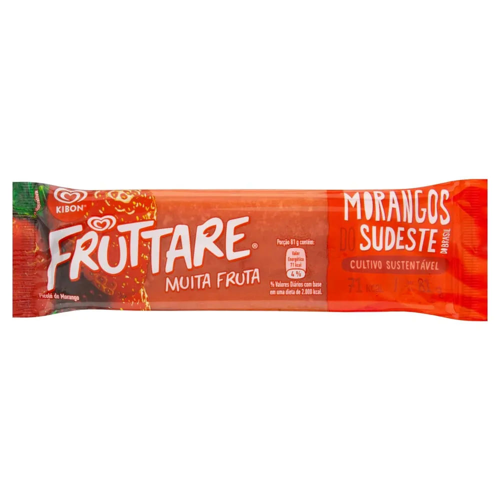 Kibon Sorvete Fruttare 81 Gramas Morangos Do Sudeste Do Brasil Cultivo  Sustentavel