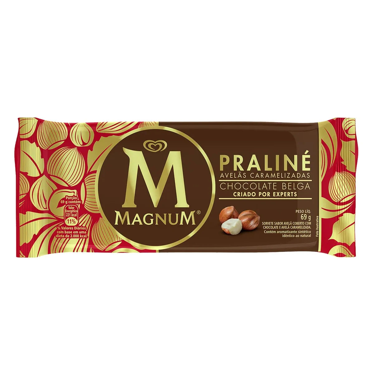 Picolé Kibon Magnum Praliné Avelã 69g
