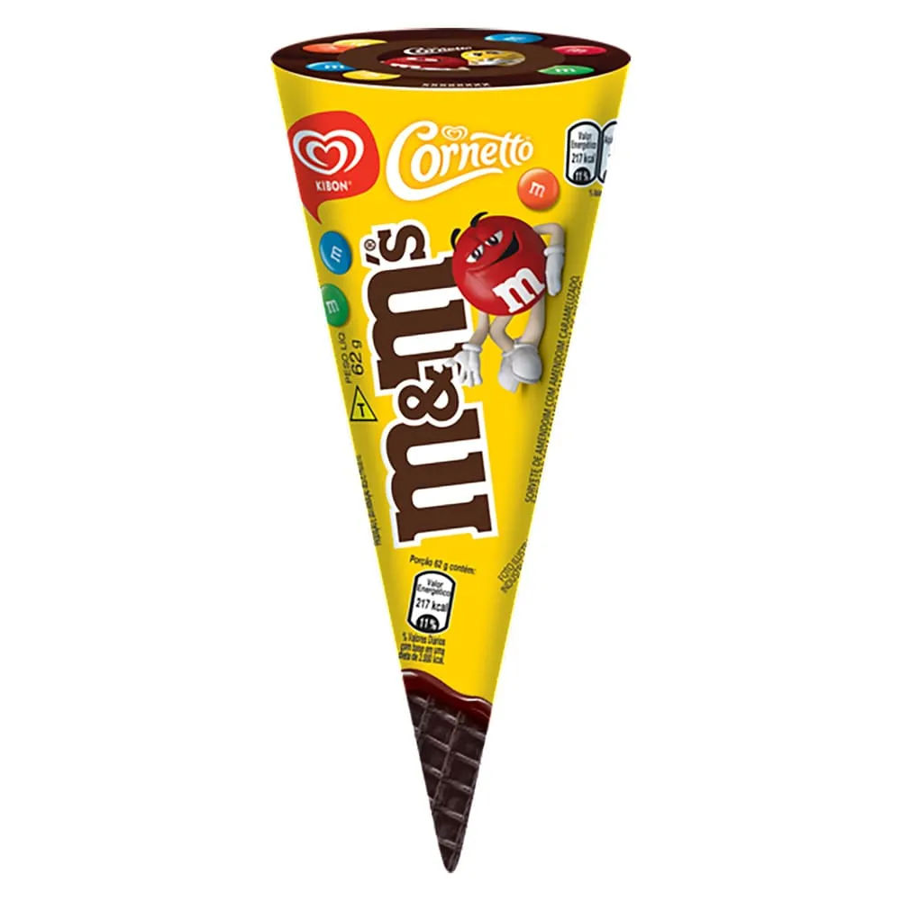 Picolé Kibon Cornetto M&M’s 90ml