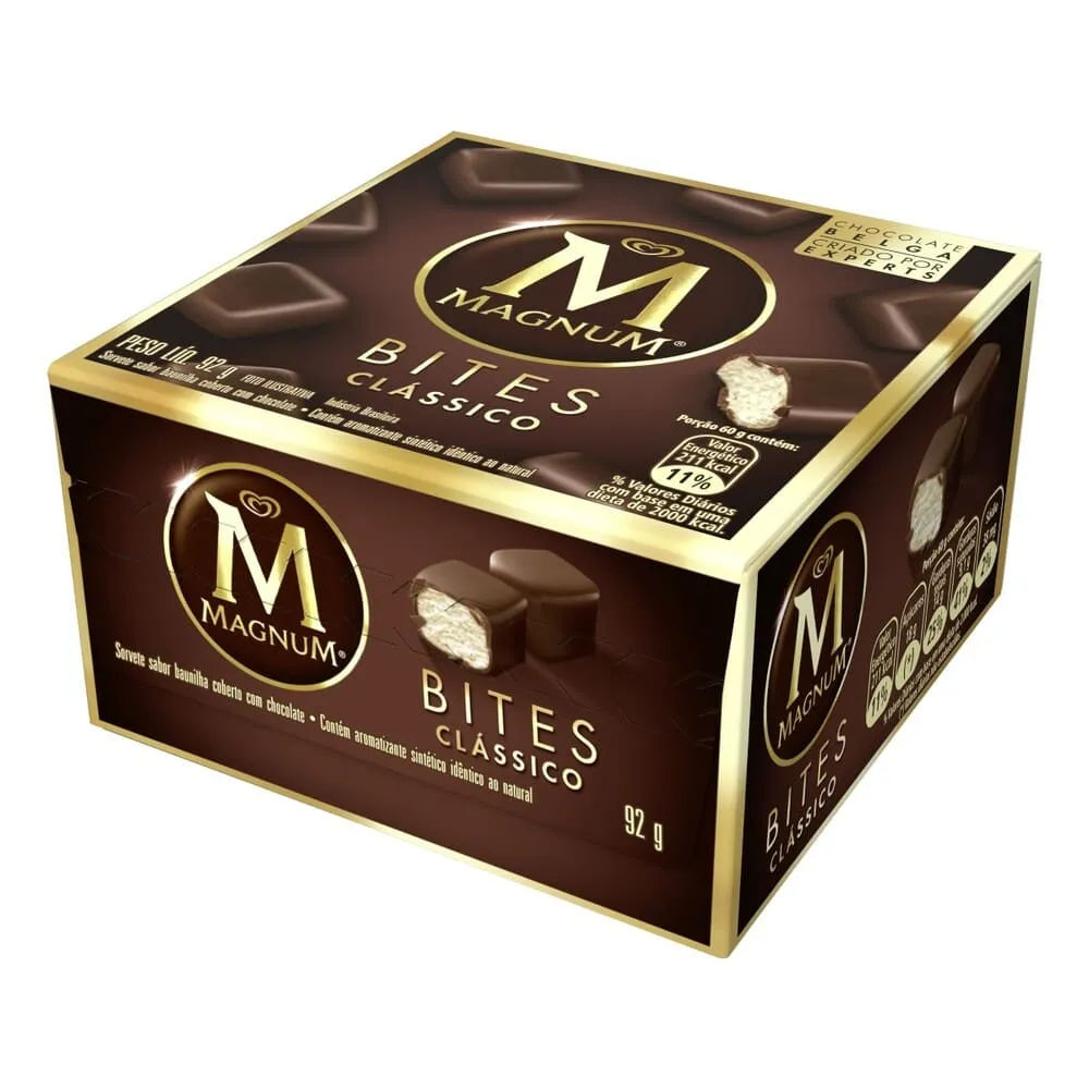 Sorvete Kibon Magnum Bites Clássico Mini Bombom 92g