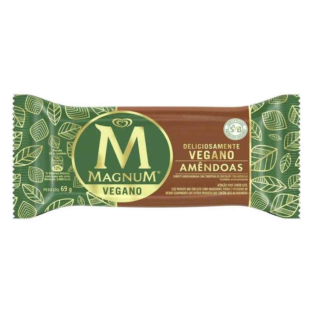 Picolé Kibon Magnum Vegano Amêndoas 69g