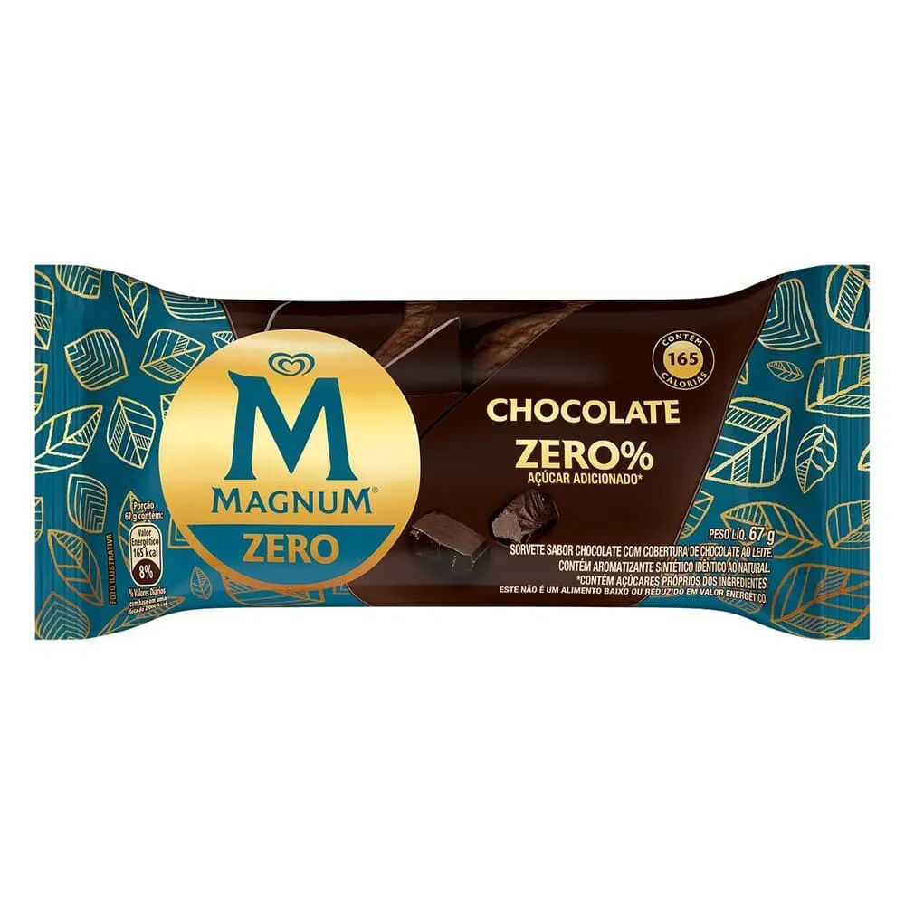 Picolé Kibon Magnum Zero Açúcar Chocolate 67g