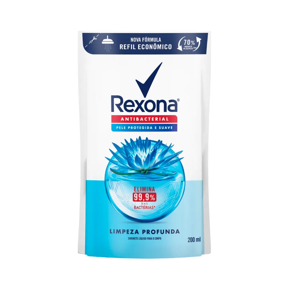 Refil Sabonete Líquido Rexona Antibacterial Fresh 200ml