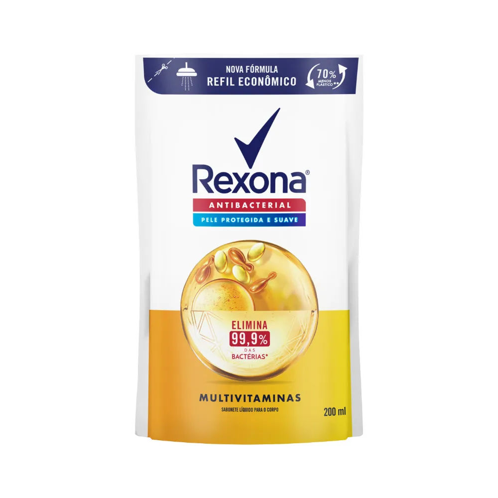 Refil Sabonete Líquido Rexona Multivitaminas 200ml