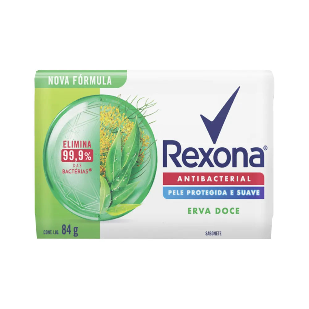 Sabonete em Barra Rexona Antibacterial Erva Doce 84g