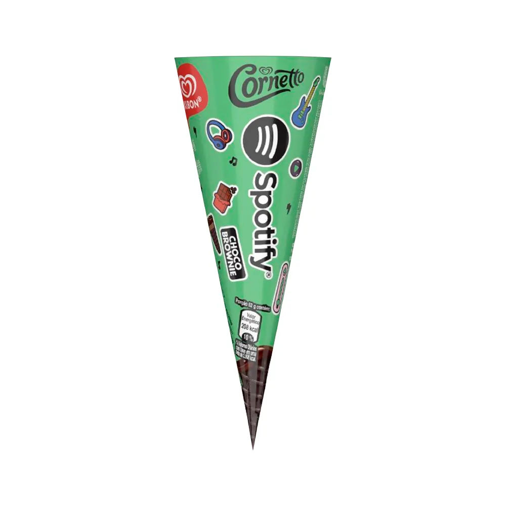 Kibon Sorvete Cornetto 62 Gramas Spotify Choco Brownie