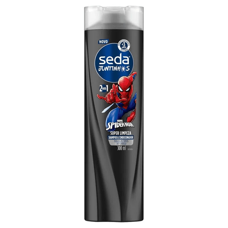 Shampoo Seda Juntinhos 300ml Spider-man Super Limpeza