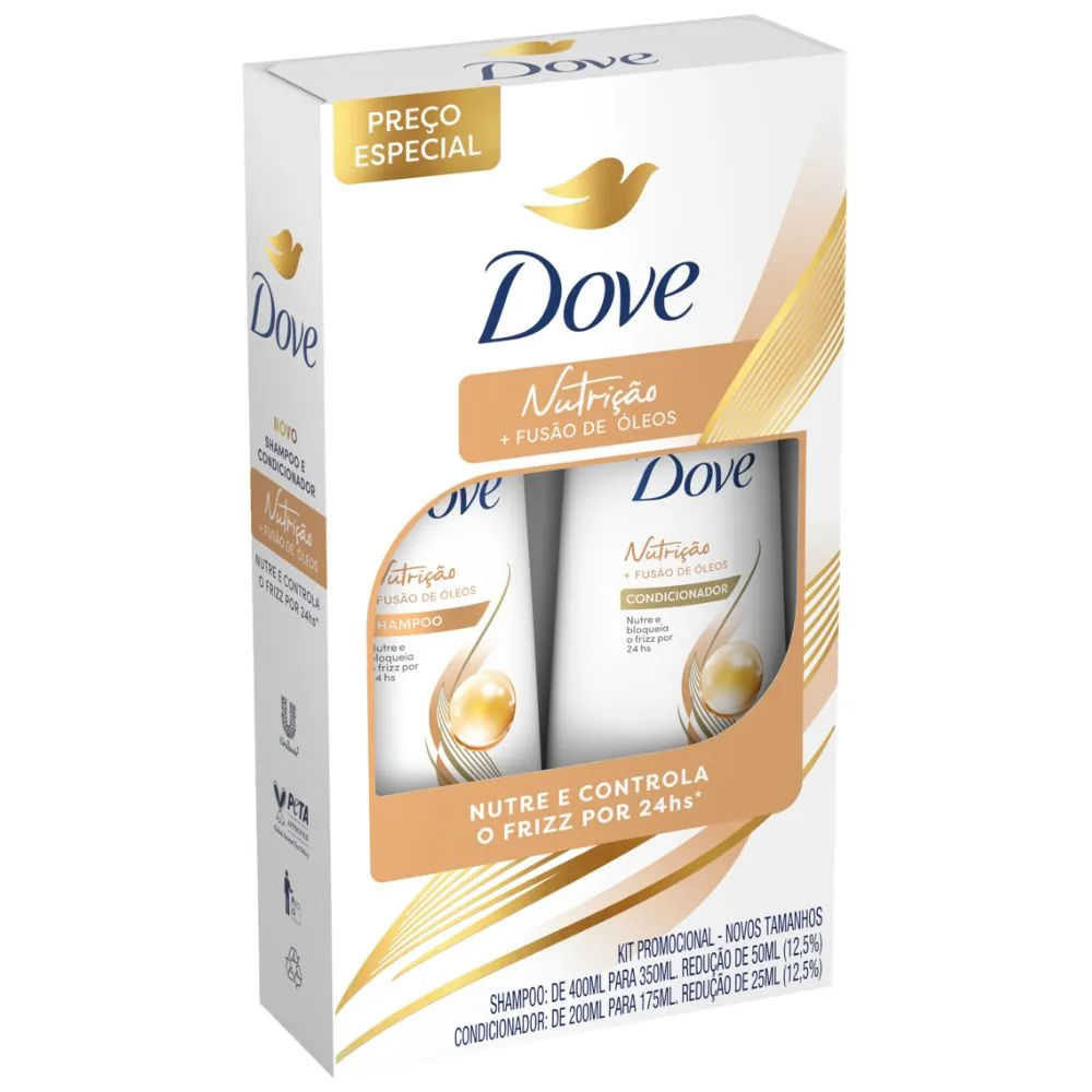 Kit Shampoo Dove 350ml + Condicionador Dove Óleo Nutrição 175ml