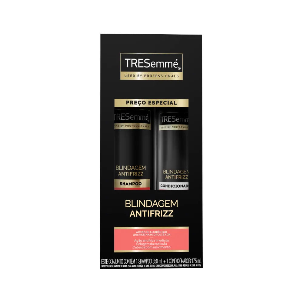 Kit Shampoo 350ml + Condicionador 175ml Tresemmé Blindagem Antifrizz
