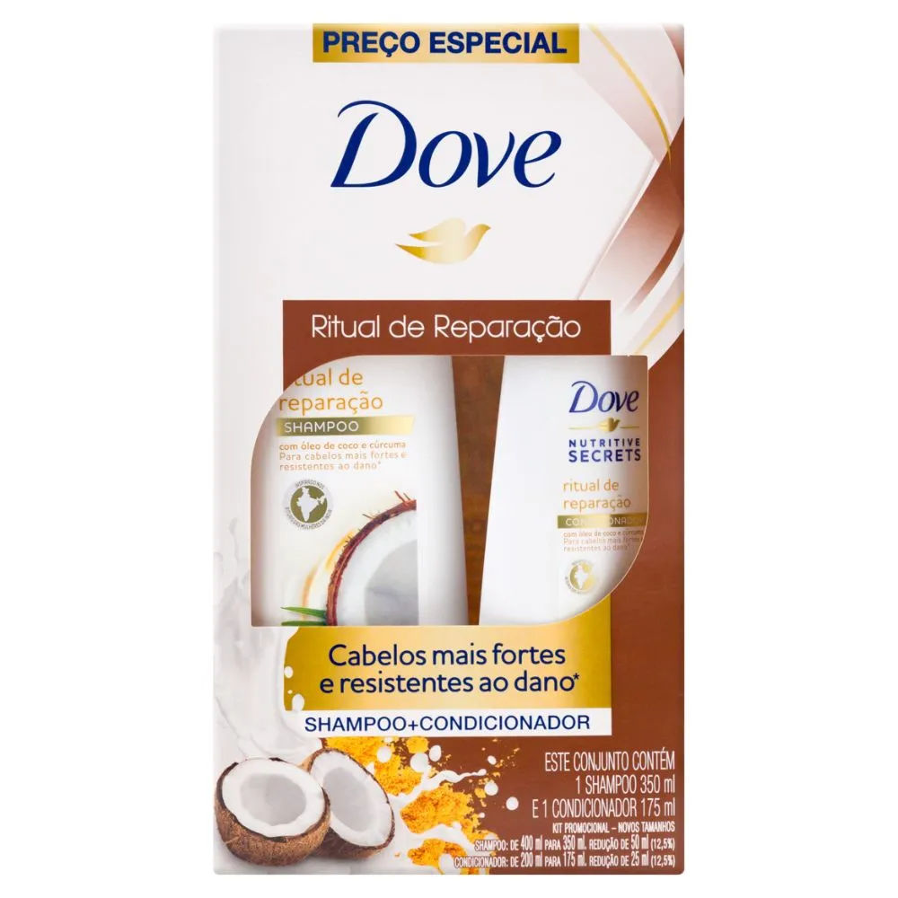 Shampoo 350ml + Condicionador 175ml Dove Ritual De Reparação Especial