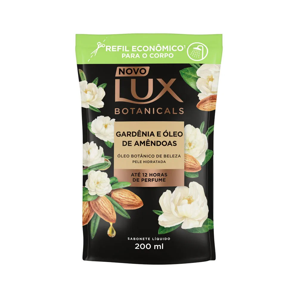 Refil Sabonete Líquido Lux Botanicals Gardênia e Óleo de Amêndoas 200ml
